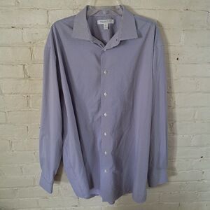 Mens Dress Shirt Collection Michael Strahan Blue White Red Micro check 17.5 Tall